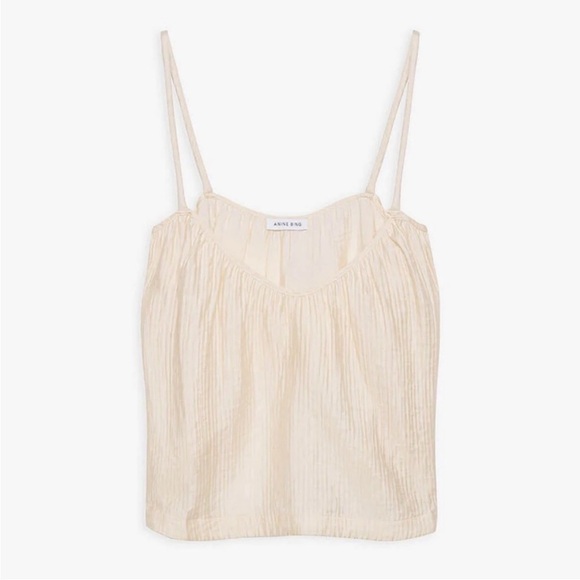 Anine Bing Cream Camisole Top with Delicate Straps - Picture 5 of 10